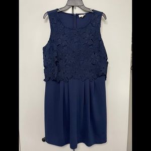 Madison Jules Navy Blue Lace Dress
